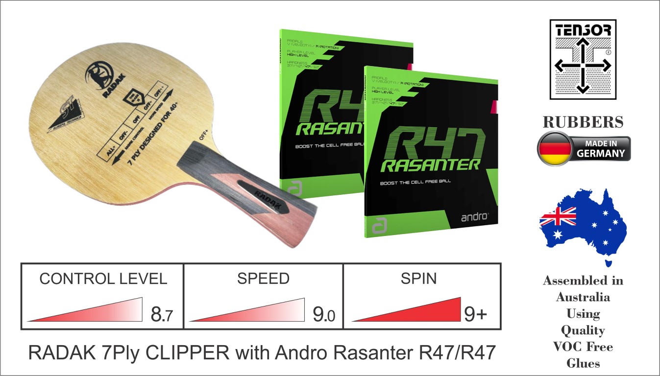 RADAK Clipper 7Ply Ready To Play Andro Rasanter R47/R47
